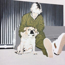 Polaroid Painting `Dog, Couch, Gucci 1979`
