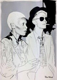 Bowie and Ava Cherry (study for a painting)