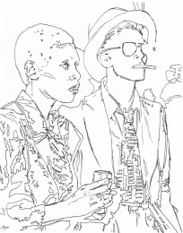 Bowie and Ava Cherry (study)