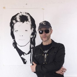 studioshot with Bowie drawing
