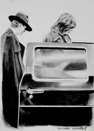 Bowie and Jagger get into the dream-car Limo